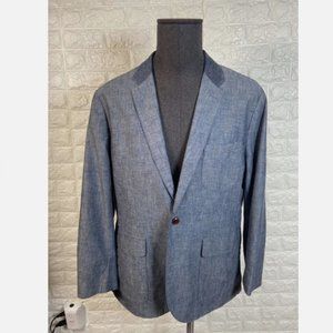 J Crew Ludlow Blazer Mens 44R Blue Cotton Unstructured Summer chambray large